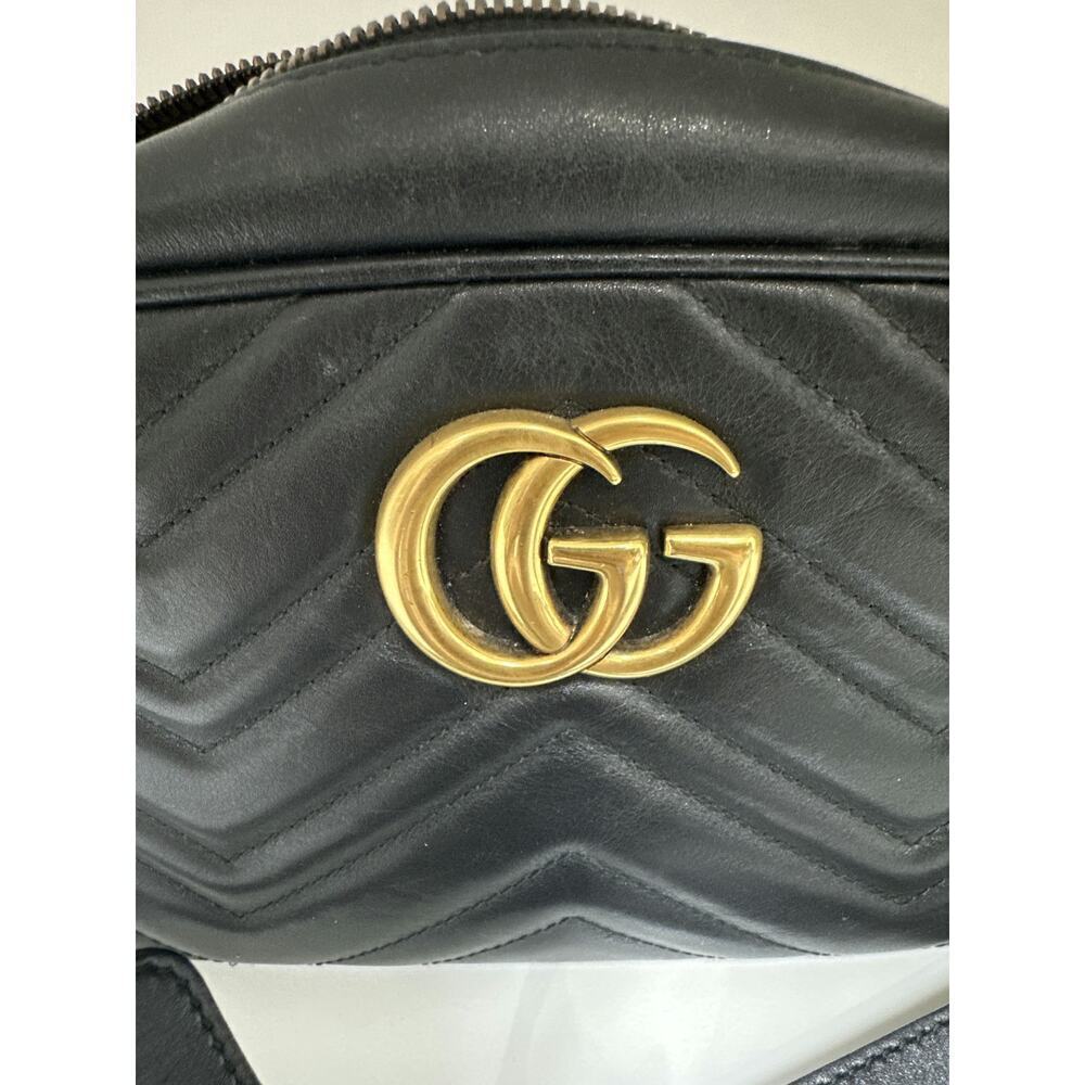 Gucci GG Marmont Matelassé Leather Camera Bag - Black, Good Condition - Picture 4 of 6